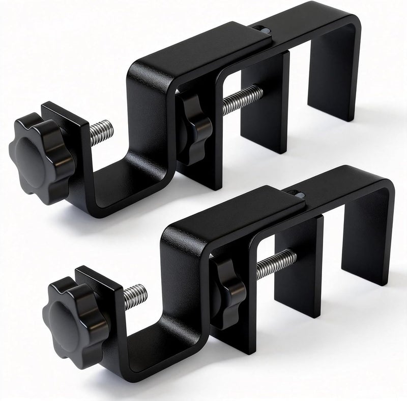 Mimiio Over Blinds Curtain Rod Brackets for Outside Mounted, No-Drill Blinds Curtain Rod Holders for 1.3-2" Rectangular Headrails, Tool-Free & No Wall Damage, Apartment & Renter Friendly (Set of 2, Black) - Image 1
